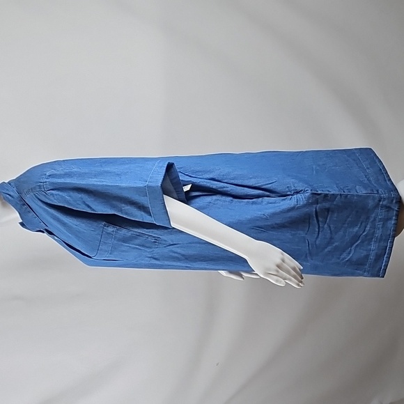 NWT Old Navy 100% Cotton Denim Blue Button Down Short Sleeve Shirt Dress - Picture 9 of 16